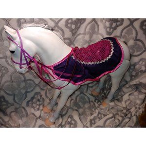 HTF Our Generation Battat White Andalusian Horse for 18" Dolls - poseable 19"